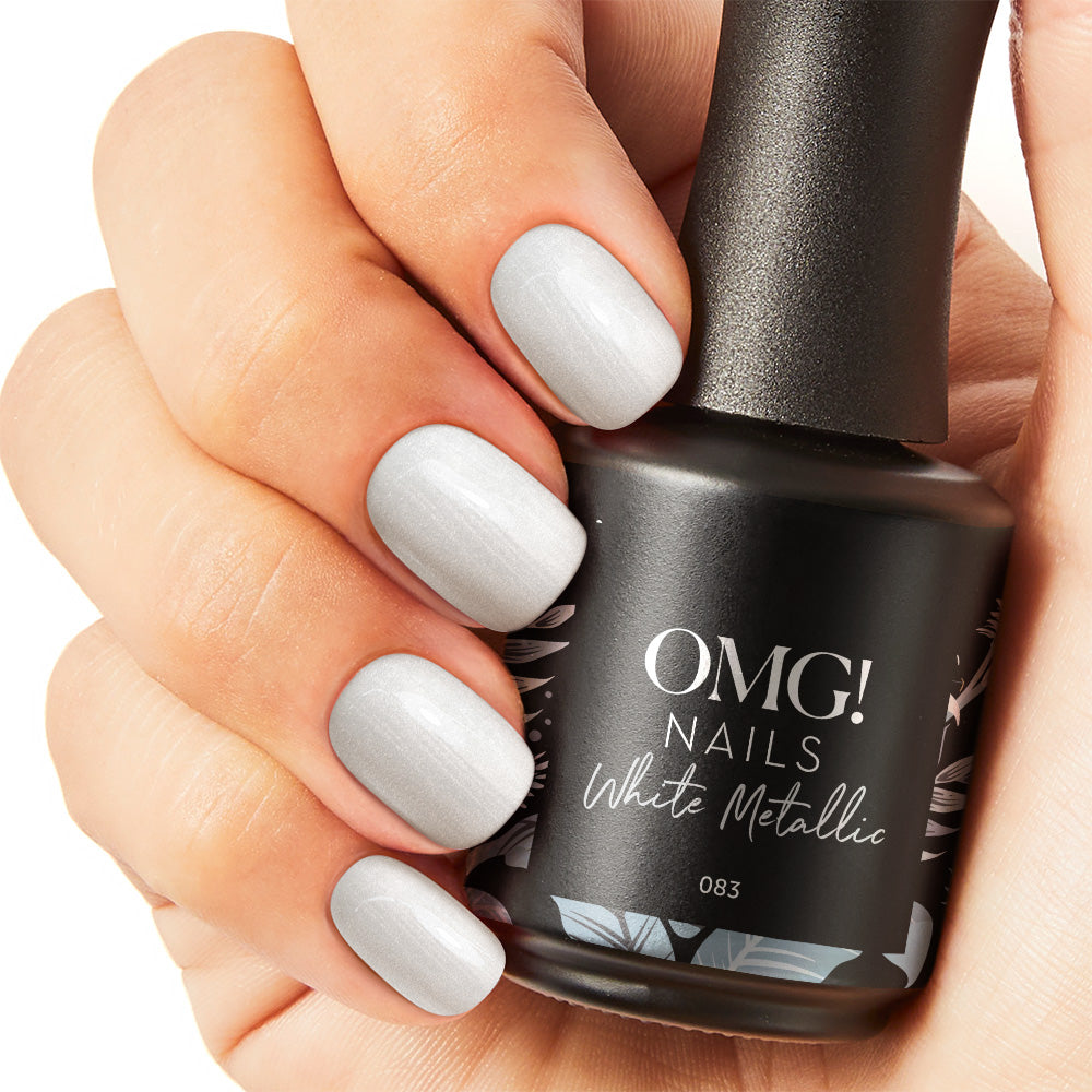 White Metallic Gel Polish
